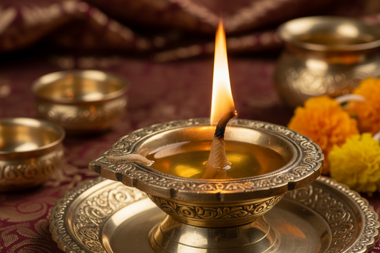 ghee diya with flame